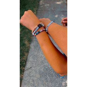 Handmade Clay Flat bead bracelets